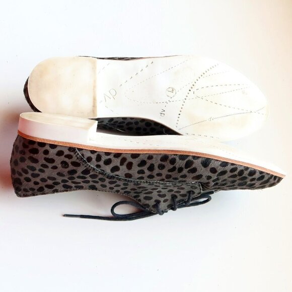 DV by Dolce Vita Grey & Black Calf Hair Leather Lace-up Low Heel Derby Shoes 7 - Picture 14 of 16